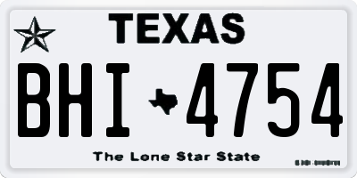 TX license plate BHI4754