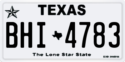TX license plate BHI4783