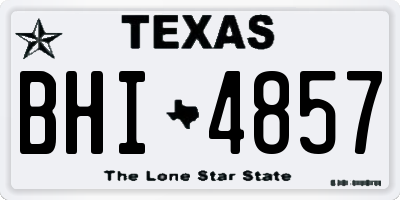 TX license plate BHI4857