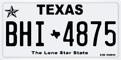 TX license plate BHI4875