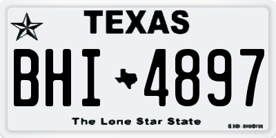 TX license plate BHI4897