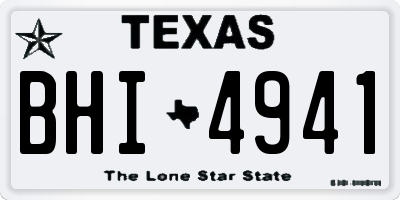 TX license plate BHI4941