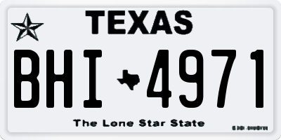 TX license plate BHI4971