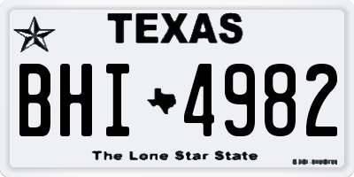 TX license plate BHI4982
