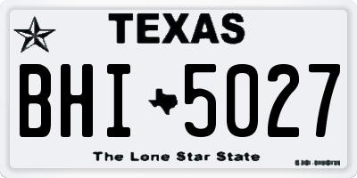 TX license plate BHI5027