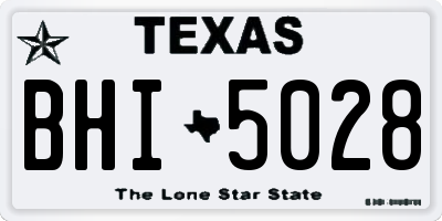 TX license plate BHI5028
