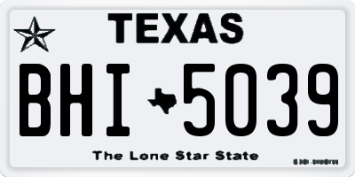 TX license plate BHI5039