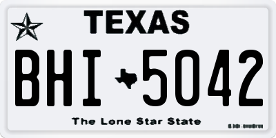 TX license plate BHI5042