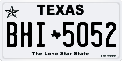 TX license plate BHI5052