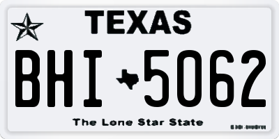TX license plate BHI5062