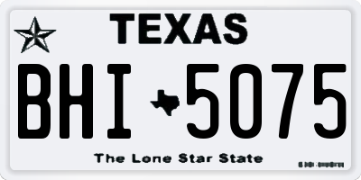 TX license plate BHI5075