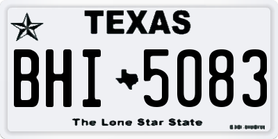 TX license plate BHI5083