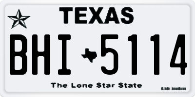 TX license plate BHI5114