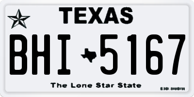 TX license plate BHI5167