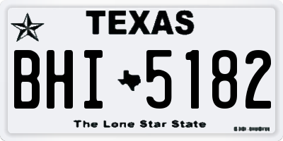 TX license plate BHI5182