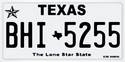 TX license plate BHI5255