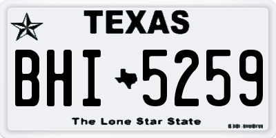 TX license plate BHI5259
