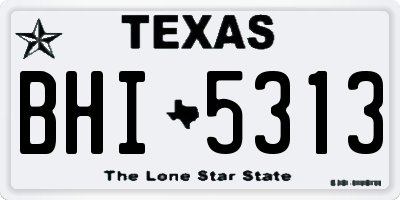 TX license plate BHI5313