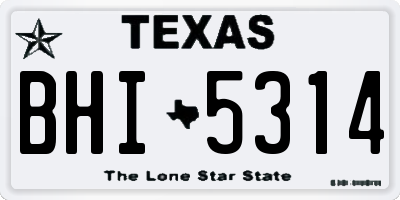 TX license plate BHI5314