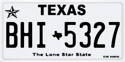 TX license plate BHI5327
