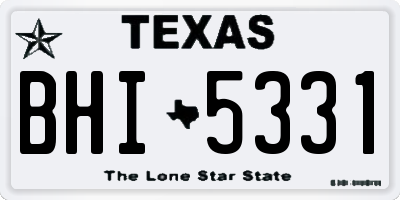 TX license plate BHI5331