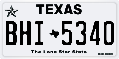 TX license plate BHI5340