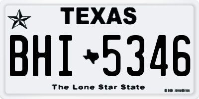 TX license plate BHI5346