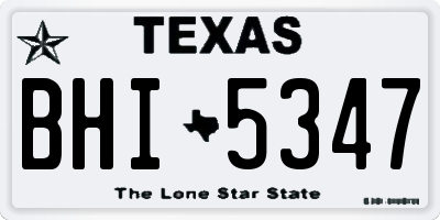 TX license plate BHI5347