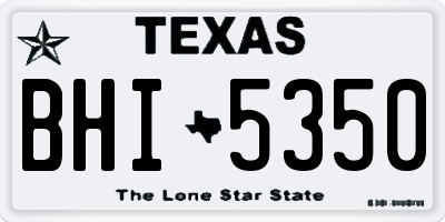 TX license plate BHI5350