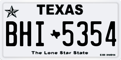TX license plate BHI5354