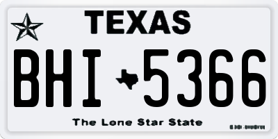 TX license plate BHI5366