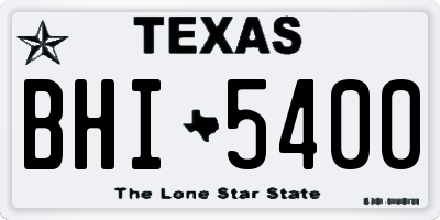 TX license plate BHI5400
