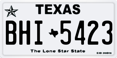 TX license plate BHI5423