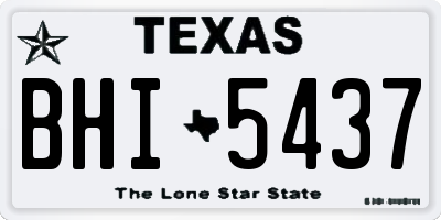 TX license plate BHI5437
