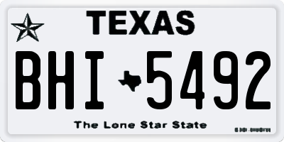 TX license plate BHI5492