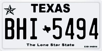 TX license plate BHI5494