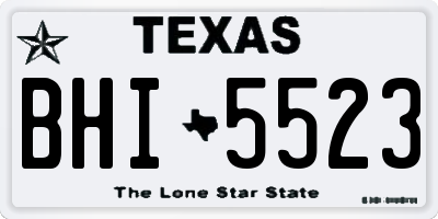 TX license plate BHI5523