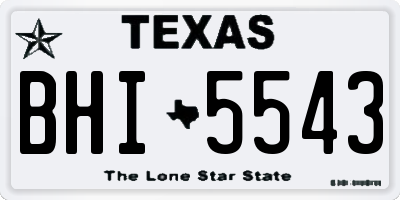 TX license plate BHI5543