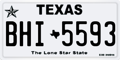 TX license plate BHI5593