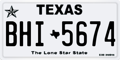 TX license plate BHI5674