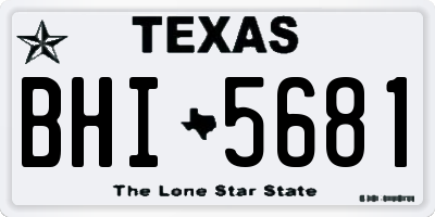 TX license plate BHI5681