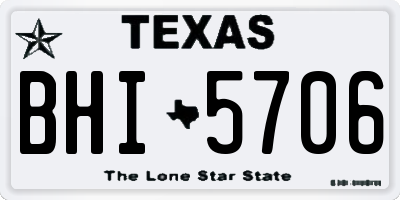TX license plate BHI5706