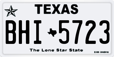 TX license plate BHI5723