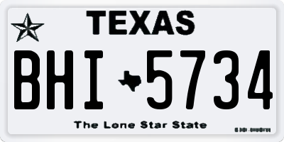 TX license plate BHI5734