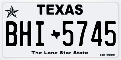 TX license plate BHI5745