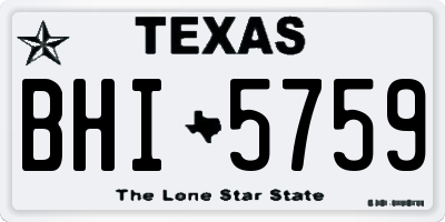 TX license plate BHI5759