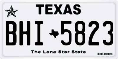 TX license plate BHI5823
