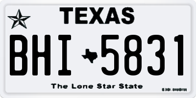 TX license plate BHI5831