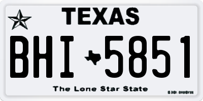 TX license plate BHI5851