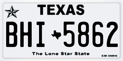 TX license plate BHI5862